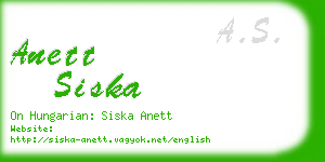 anett siska business card